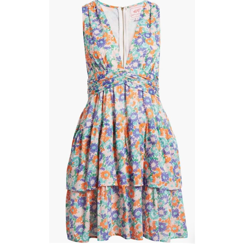 NWOT Flawed Banjanan Floral Tiered Donna Dress